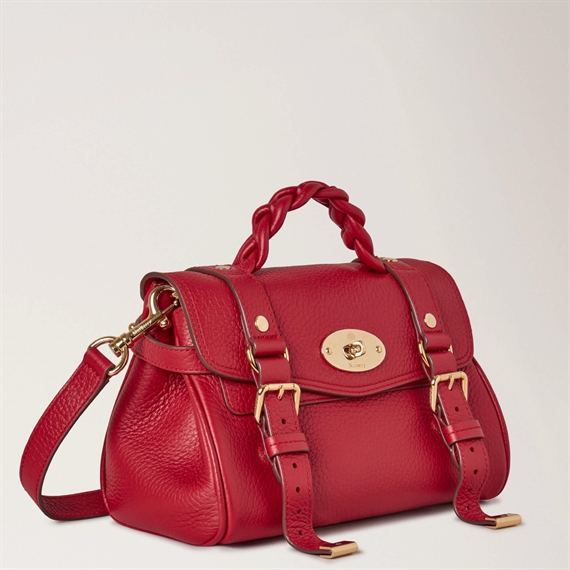 Mulberry Mini Alexa Scarlet Red Heavy Grain